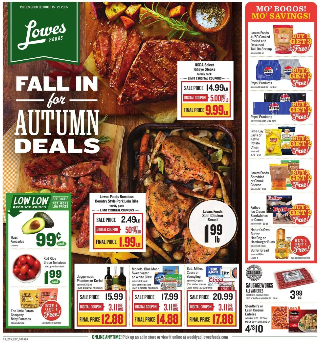 Lowes Foods Weekly Ad from 10/15/2025 - Flyer - Page number 1