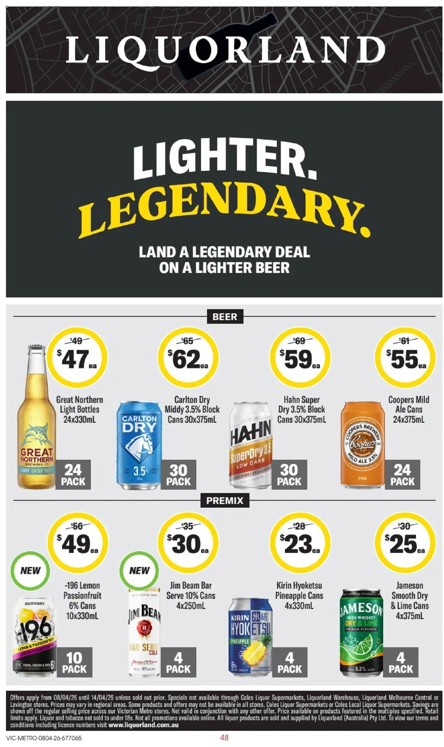 Preview of catalogue Liquorland catalogue VIC from shop Liquorland valid 08/04/2026