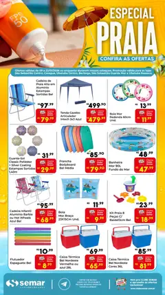 Pré-Visualização do folheto "Ofertas Especial Praia" da loja Semar Supermercado válido a partir de 09/01/2026