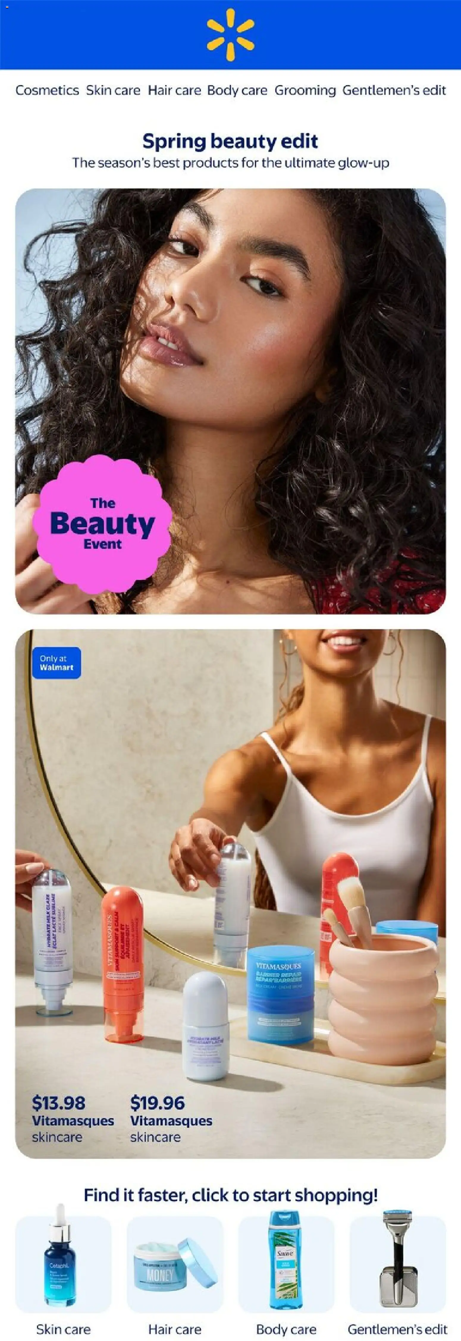 Preview of leaflet Walmart flyer - Spring beauty edit from shop Walmart is valid from Apr 02, 2026