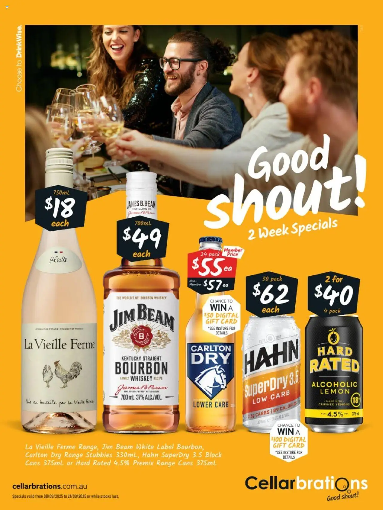 Cellarbrations catalogue valid from 08/09/2025 - page 1 - Jim Beam, Bourbon, Whiskey, Lemon, Digital, Lemons