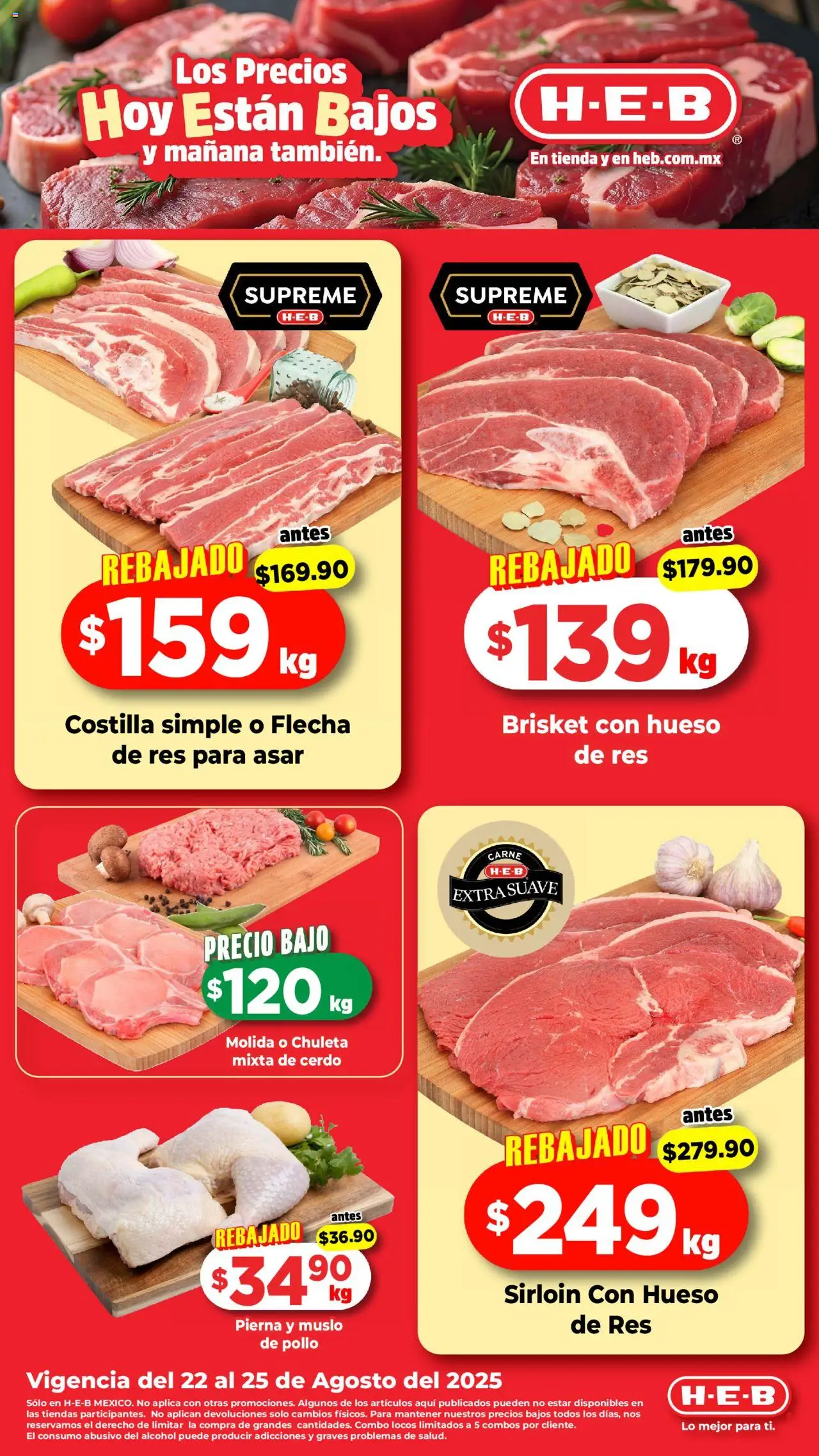 Folleto H-E-B y sus promociones válidas desde el 22/08/2025 - Número de página 1