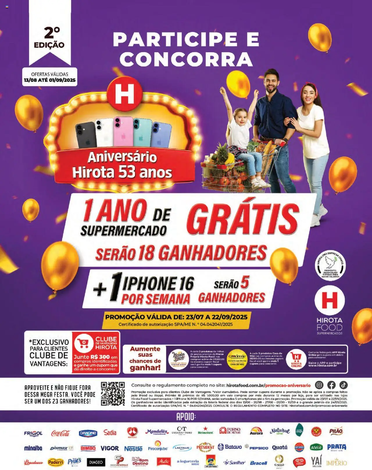Hirota Food folheto "Ofertas Especial Aniversário" válido a partir de 13/08/2025 - número de página 1