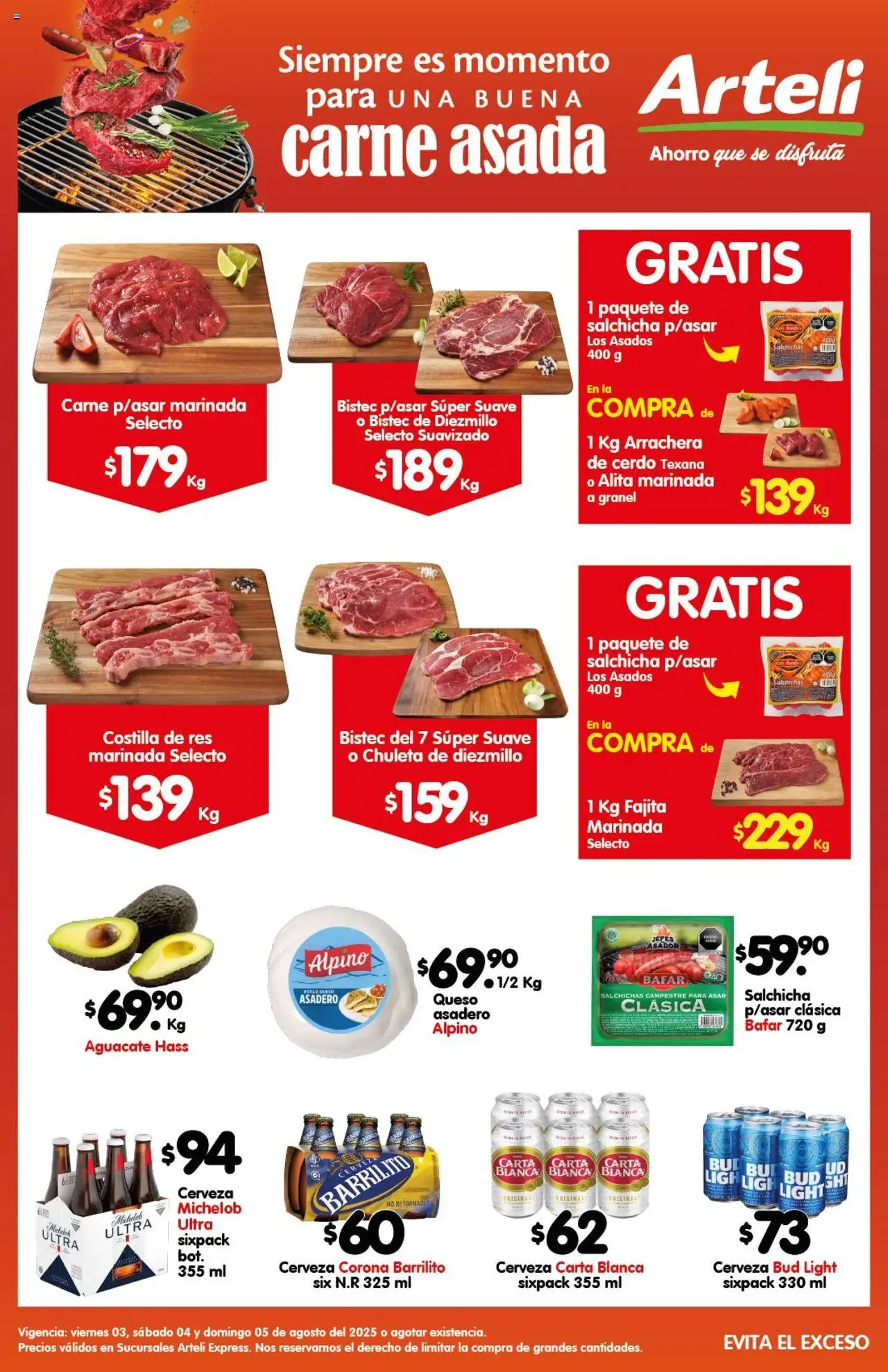 Folleto Express Carnes & Cortes Arteli y sus promociones válidas desde el 03/08/2025 - Número de página 1