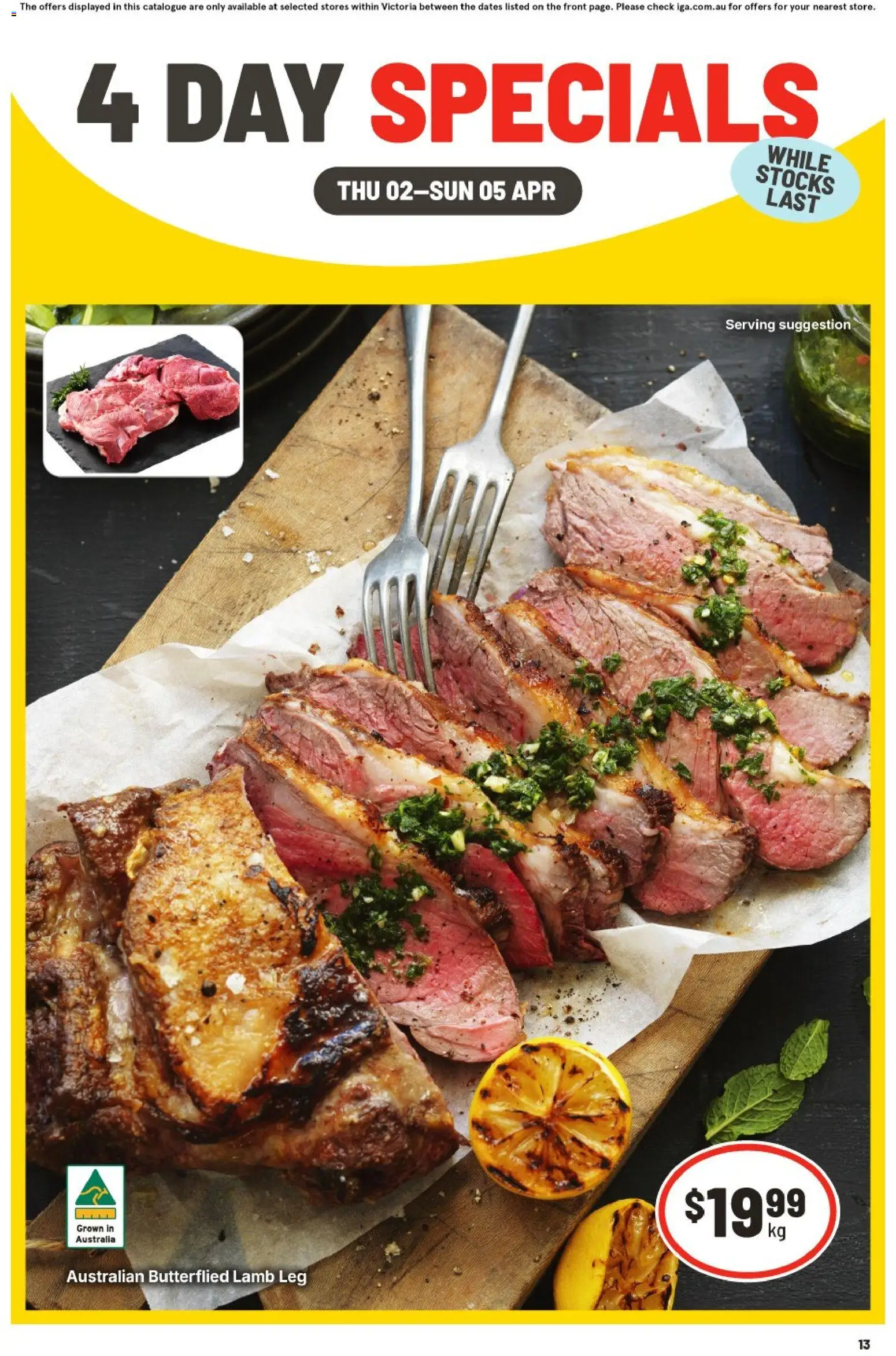 Preview of catalogue IGA 4 Day Specials VIC from shop IGA valid 02/04/2026