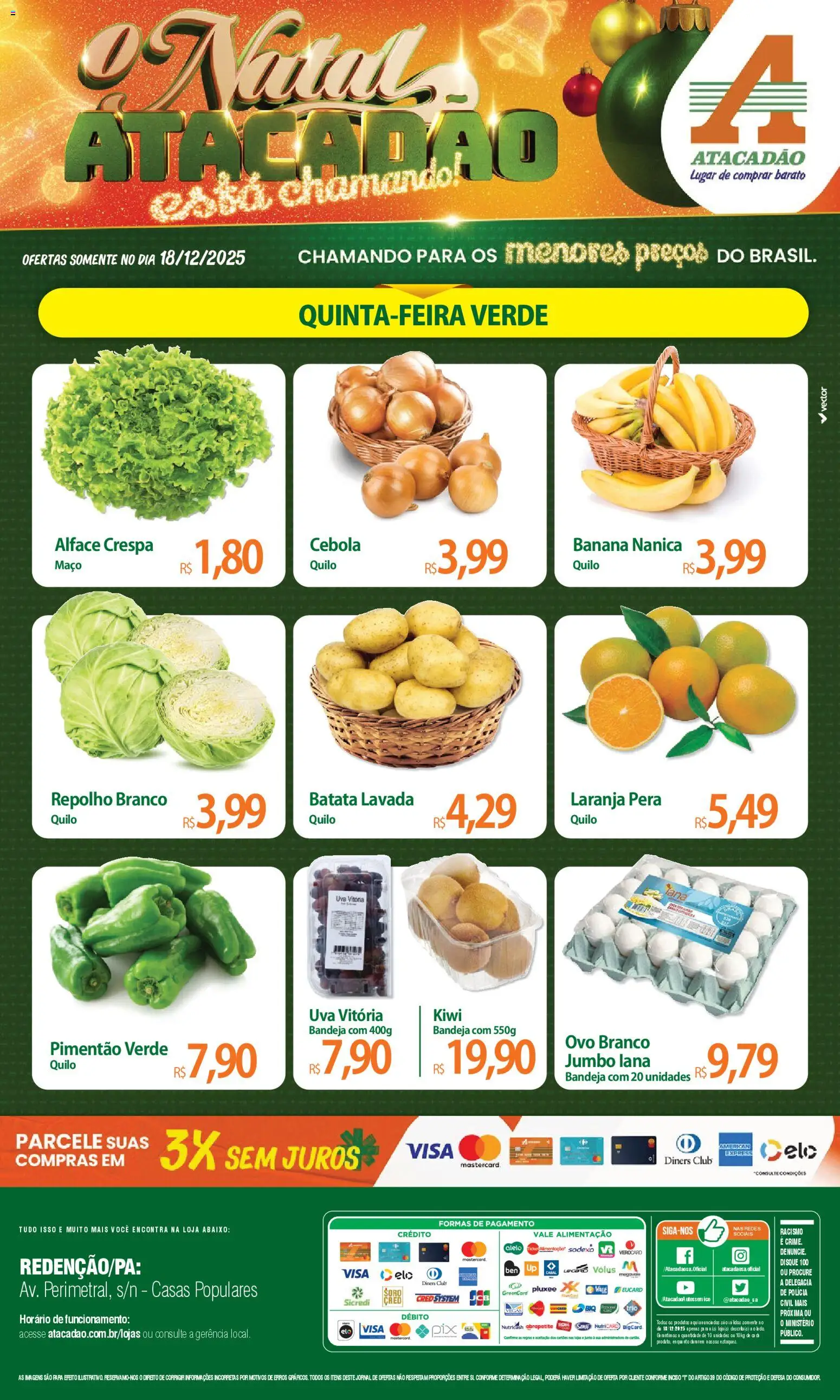 Pré-Visualização do folheto "Ofertas - PA" da loja Atacadão válido a partir de 18/12/2025