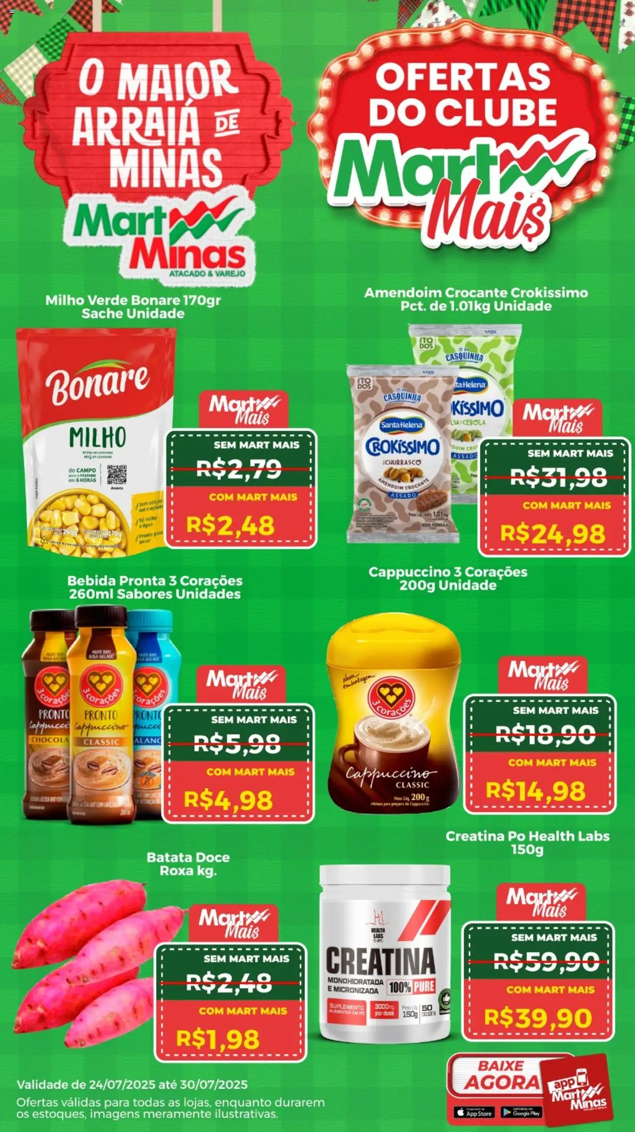 Mart Minas folheto "Ofertas Clube" válido a partir de 24/07/2025 - número de página 1