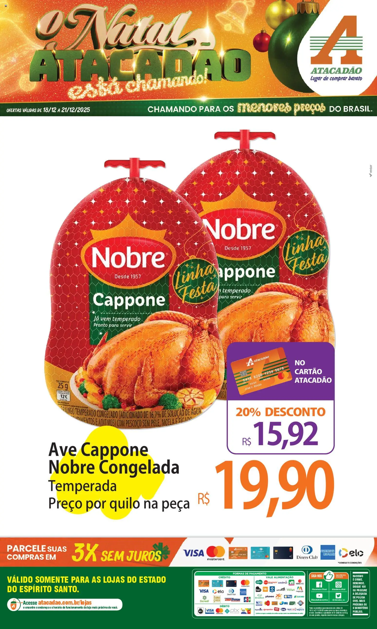 Pré-Visualização do folheto "Ofertas - ES" da loja Atacadão válido a partir de 18/12/2025