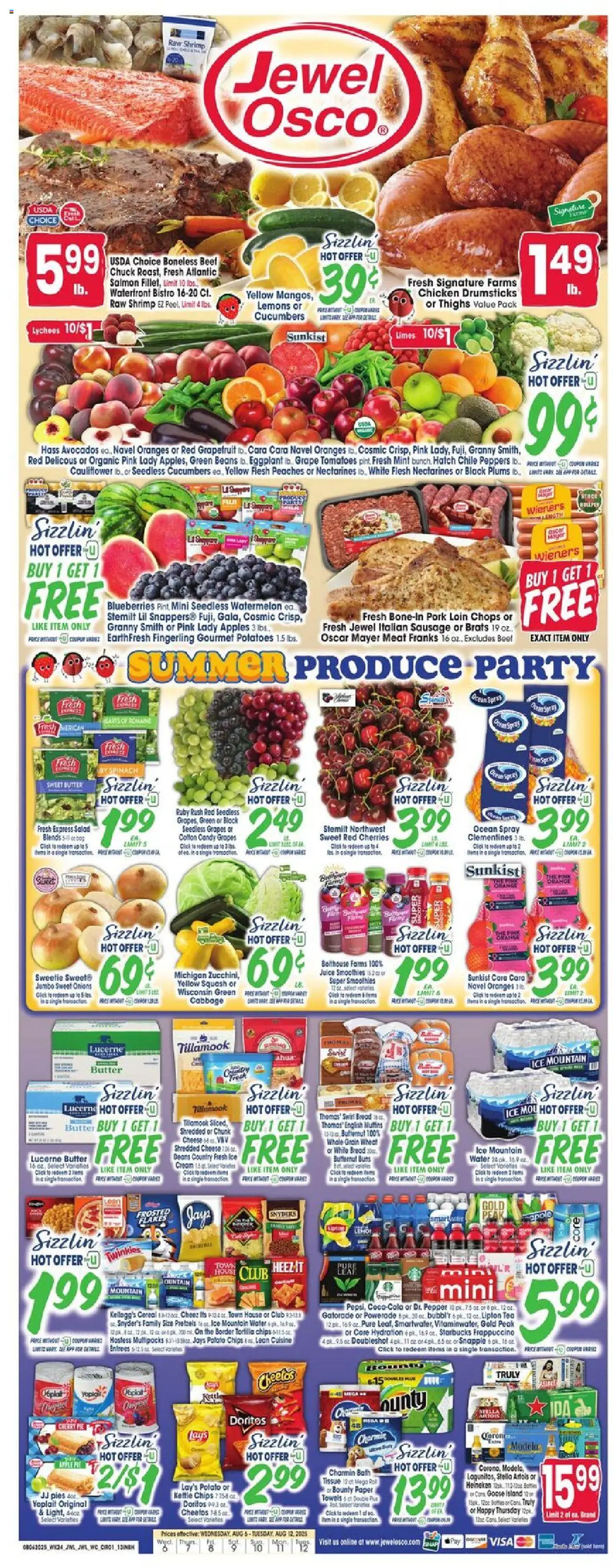 Jewel Osco Weekly Ad - IN from 08/06/2025 - Flyer - Page number 1