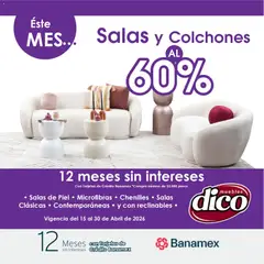 Vista previa las ofertas de la tienda Muebles Dico - Muebles Dico catálogo Salas y Colchones desde el 15/04/2026 