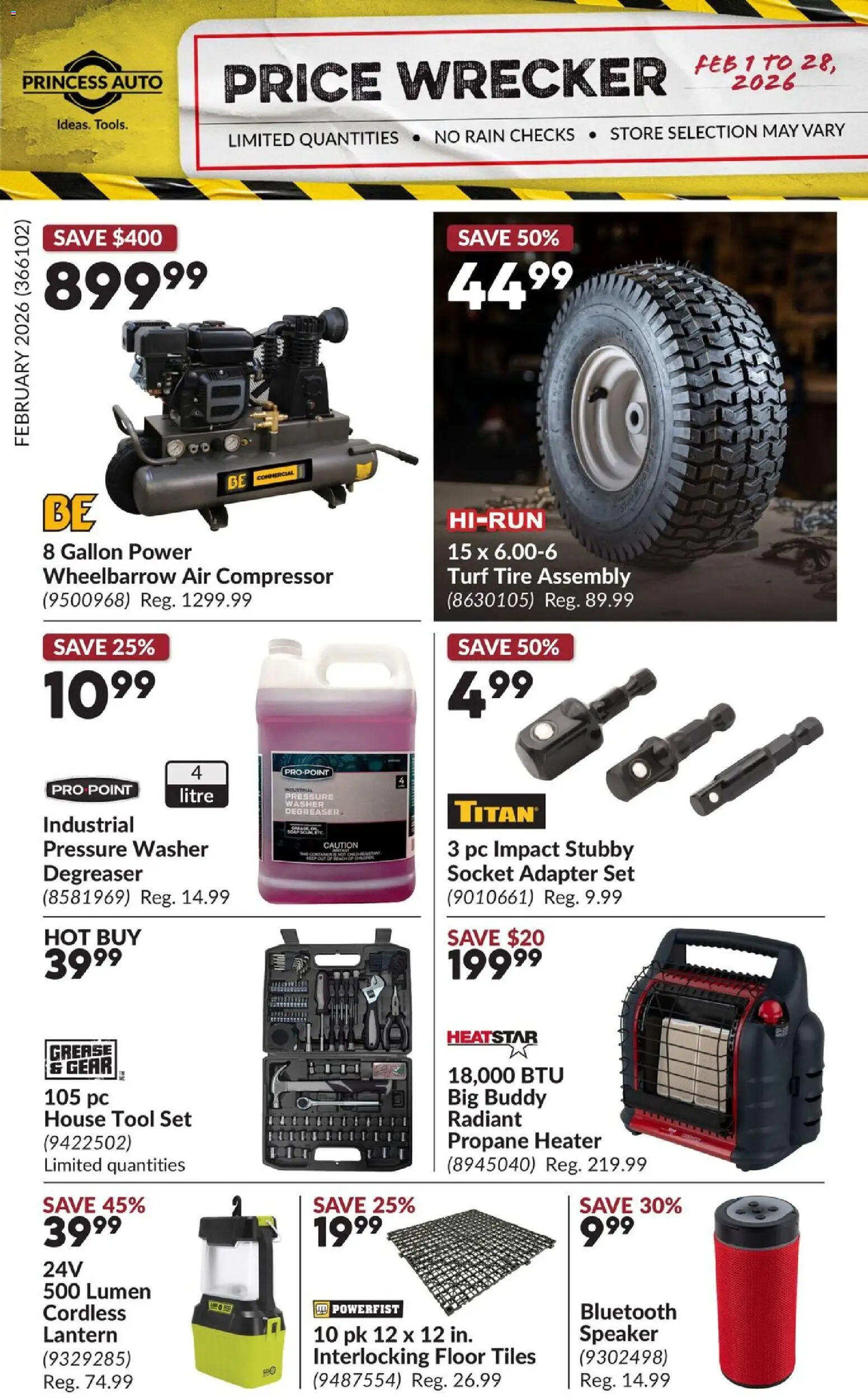 Preview of leaflet Price Wrecker from shop Princess Auto is valid from Feb 01, 2026