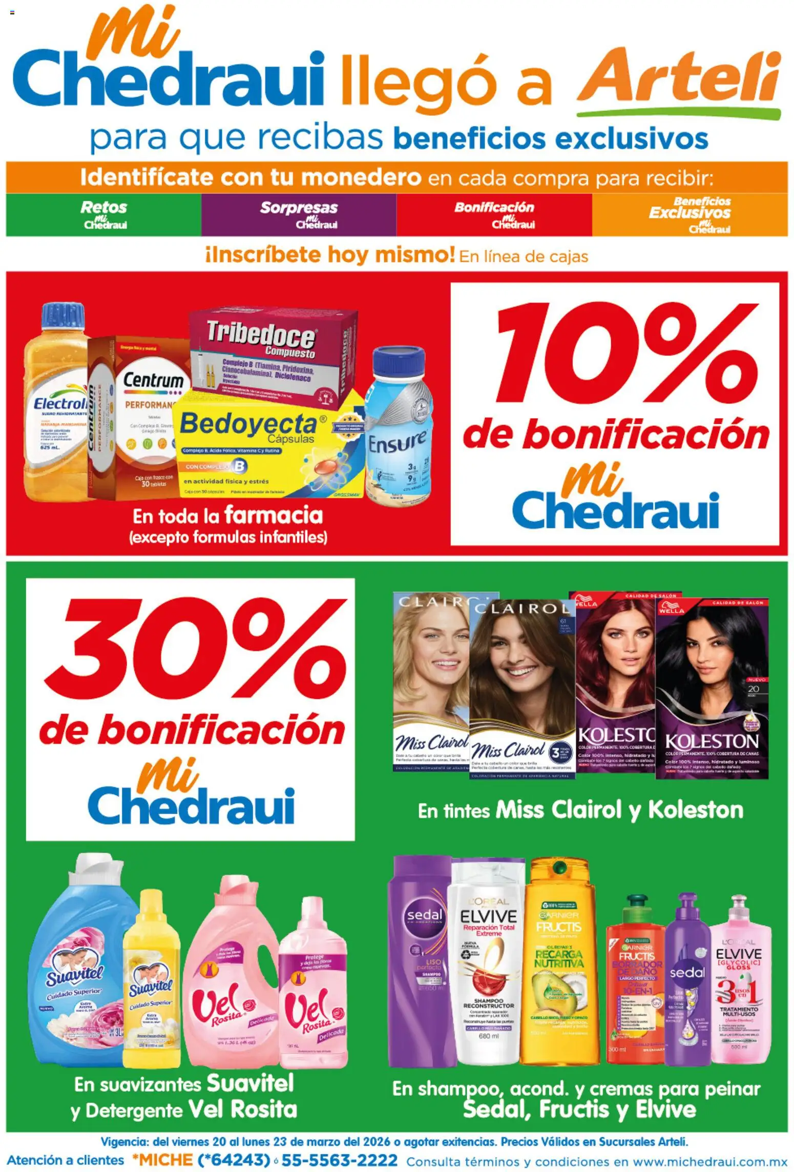 Vista previa las ofertas de la tienda Arteli - Arteli folleto MiChedraui desde el 20/03/2026 - Shampoo, Detergente, Monedero, Cápsulas