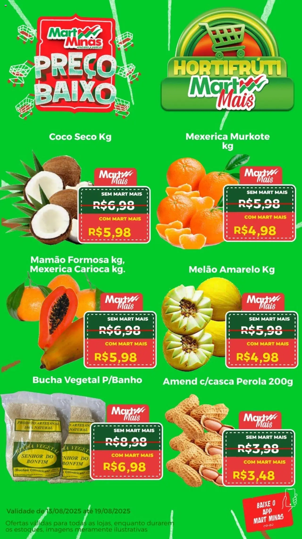 Mart Minas folheto "Ofertas Hortifruti" válido a partir de 13/08/2025 - número de página 1