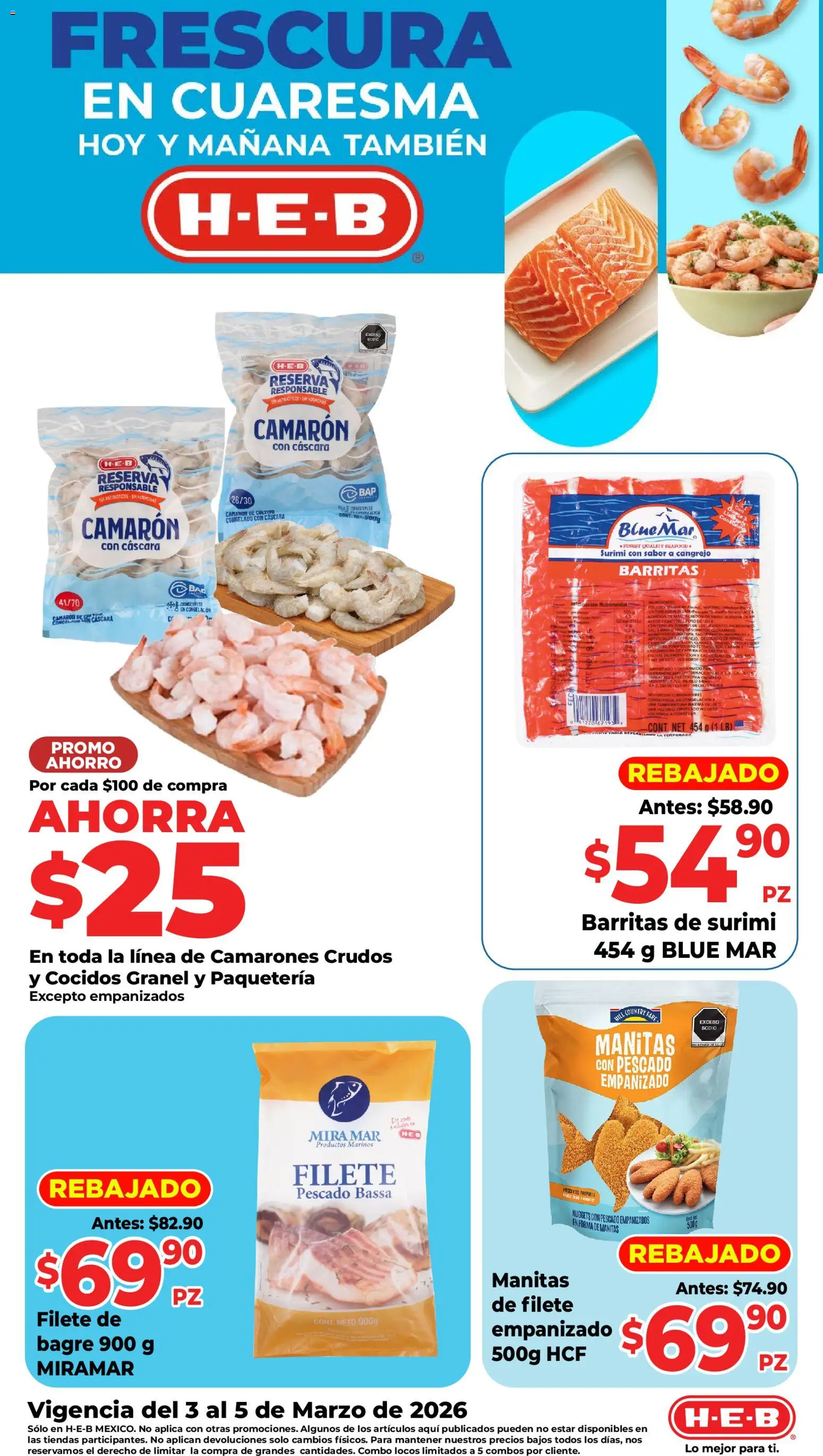Vista previa las ofertas de la tienda H-E-B - H-E-B folleto desde el 03/03/2026 - Té, Camarones, Filete