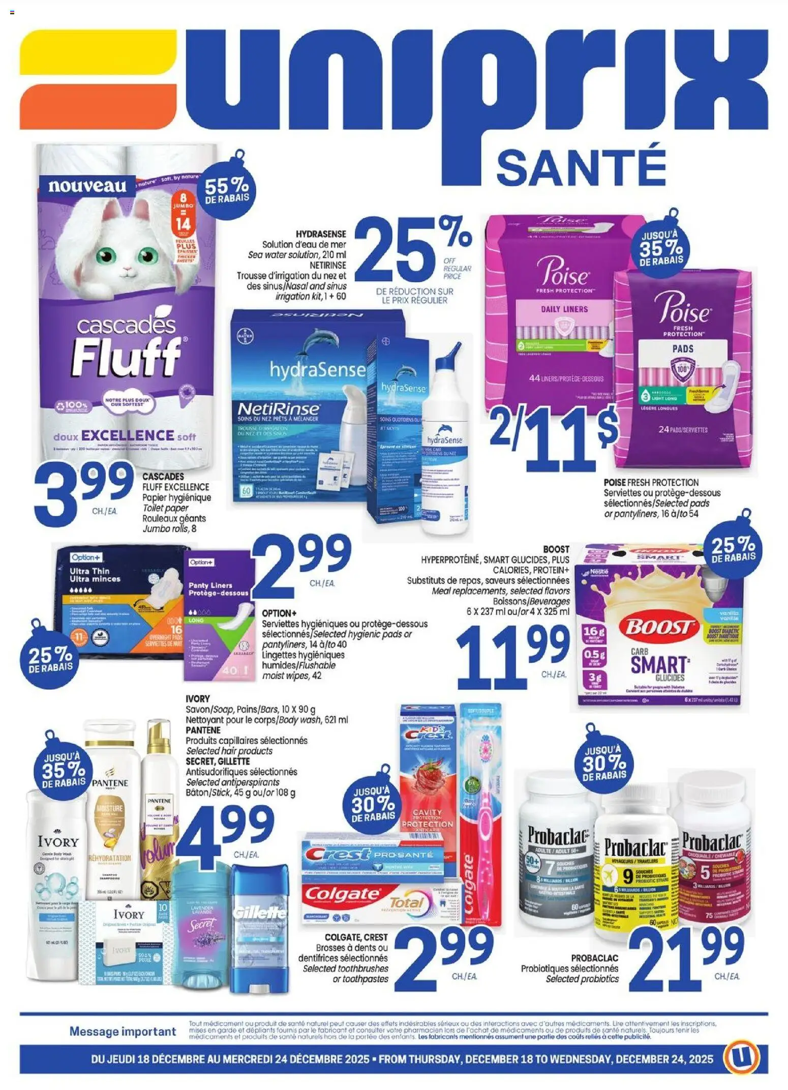 Preview of leaflet Uniprix Sante from shop Uniprix is valid from Dec 18, 2025
