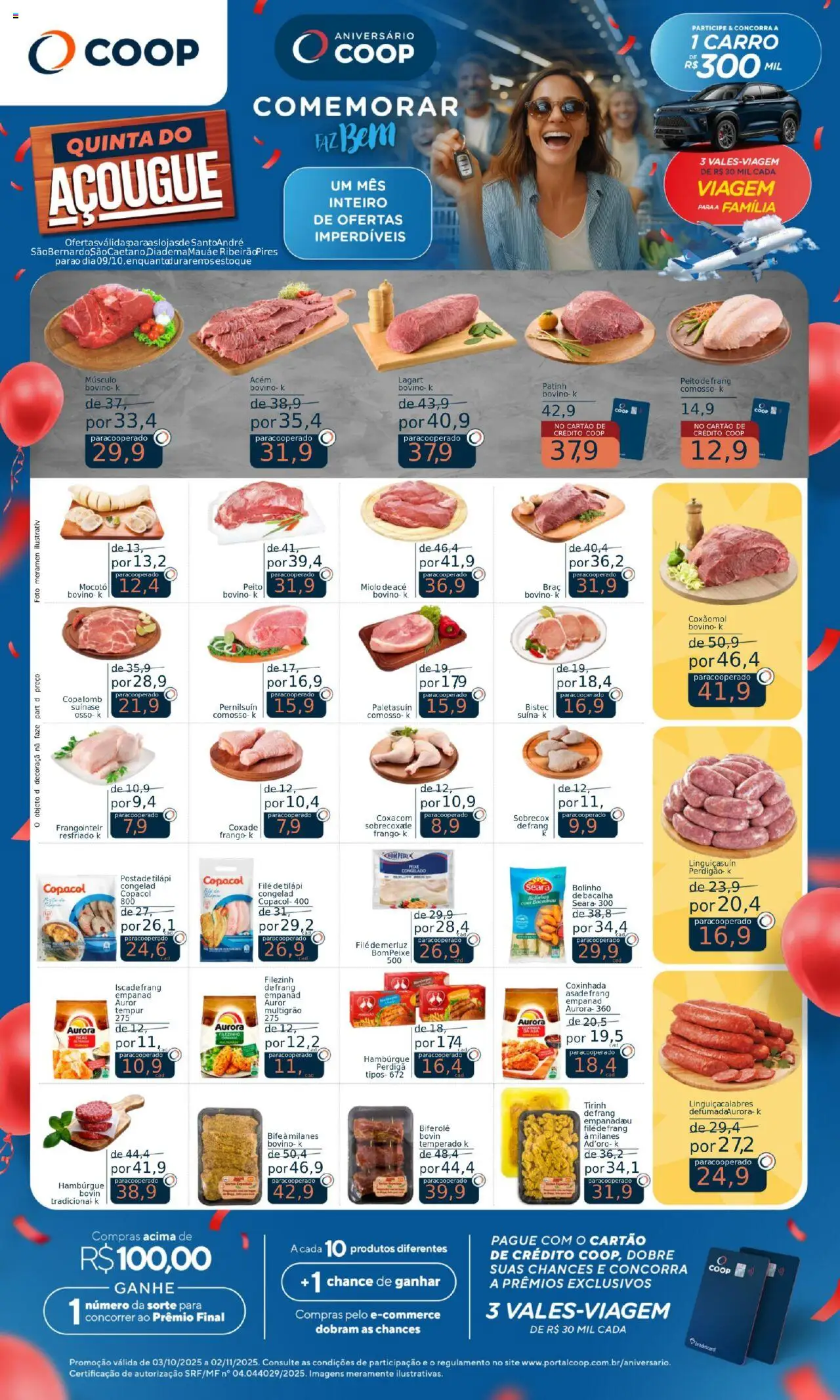 Coop folheto "Ofertas Quinta do Açougue" válido a partir de 09/10/2025 - número de página 1 - Frango, Bacalhau, Acém