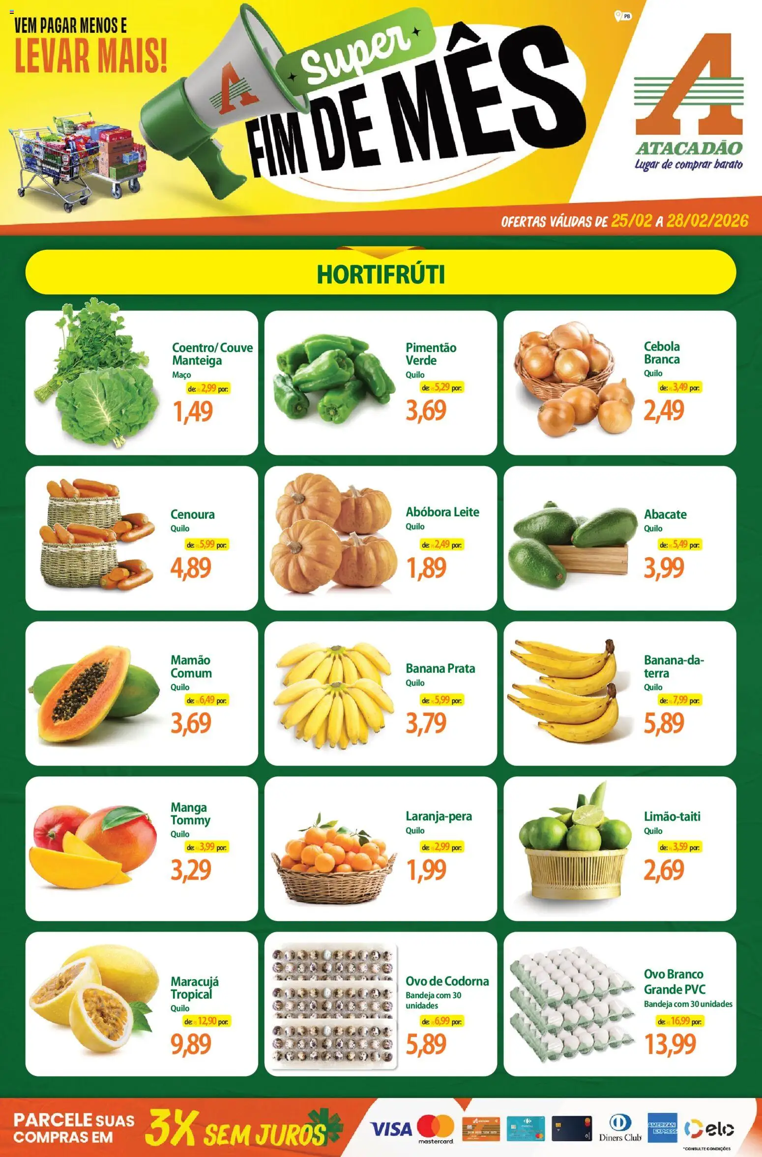 Pré-Visualização do folheto "Ofertas - PB" da loja Atacadão válido a partir de 25/02/2026