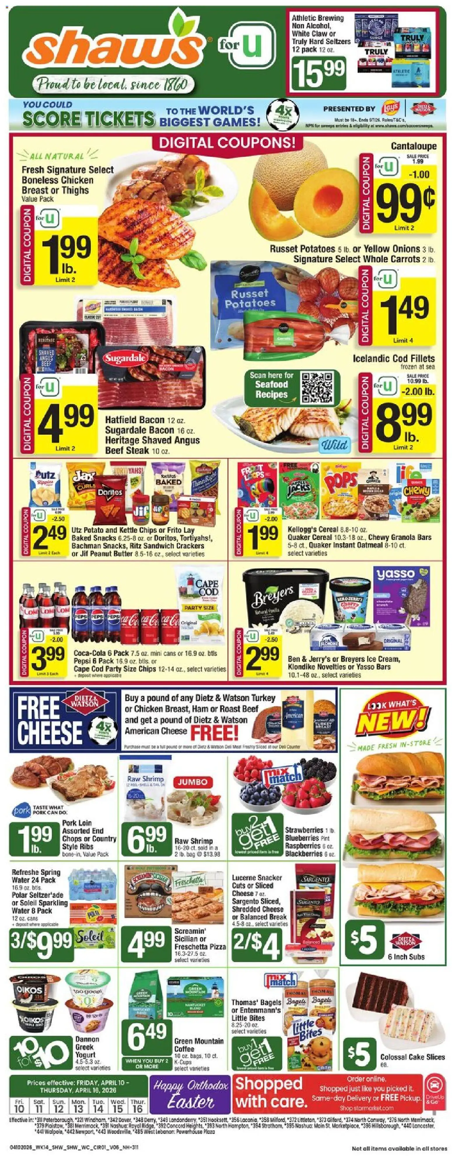 Ad Preview of Shaw's Shaw's Weekly Ad - NH from 04/10/2026