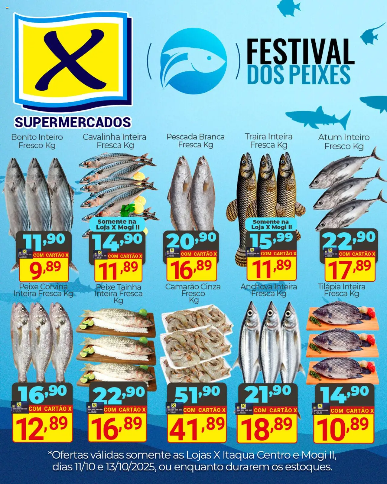 X Supermercados folheto "Ofertas Festival dos Peixes" válido a partir de 11/10/2025 - número de página 1
