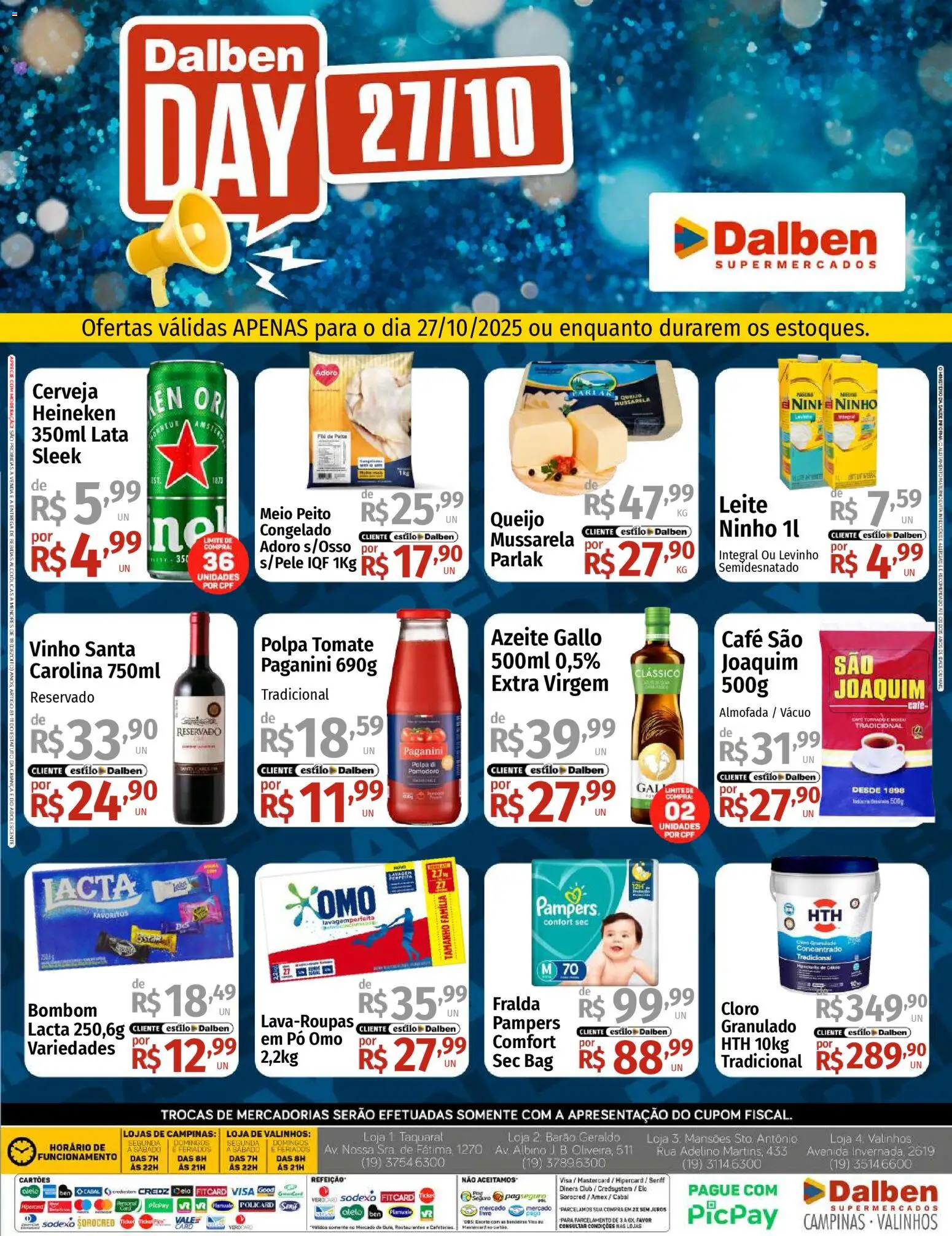Supermercado Dalben folheto "Ofertas Dalben Day" válido a partir de 27/10/2025 - número de página 1