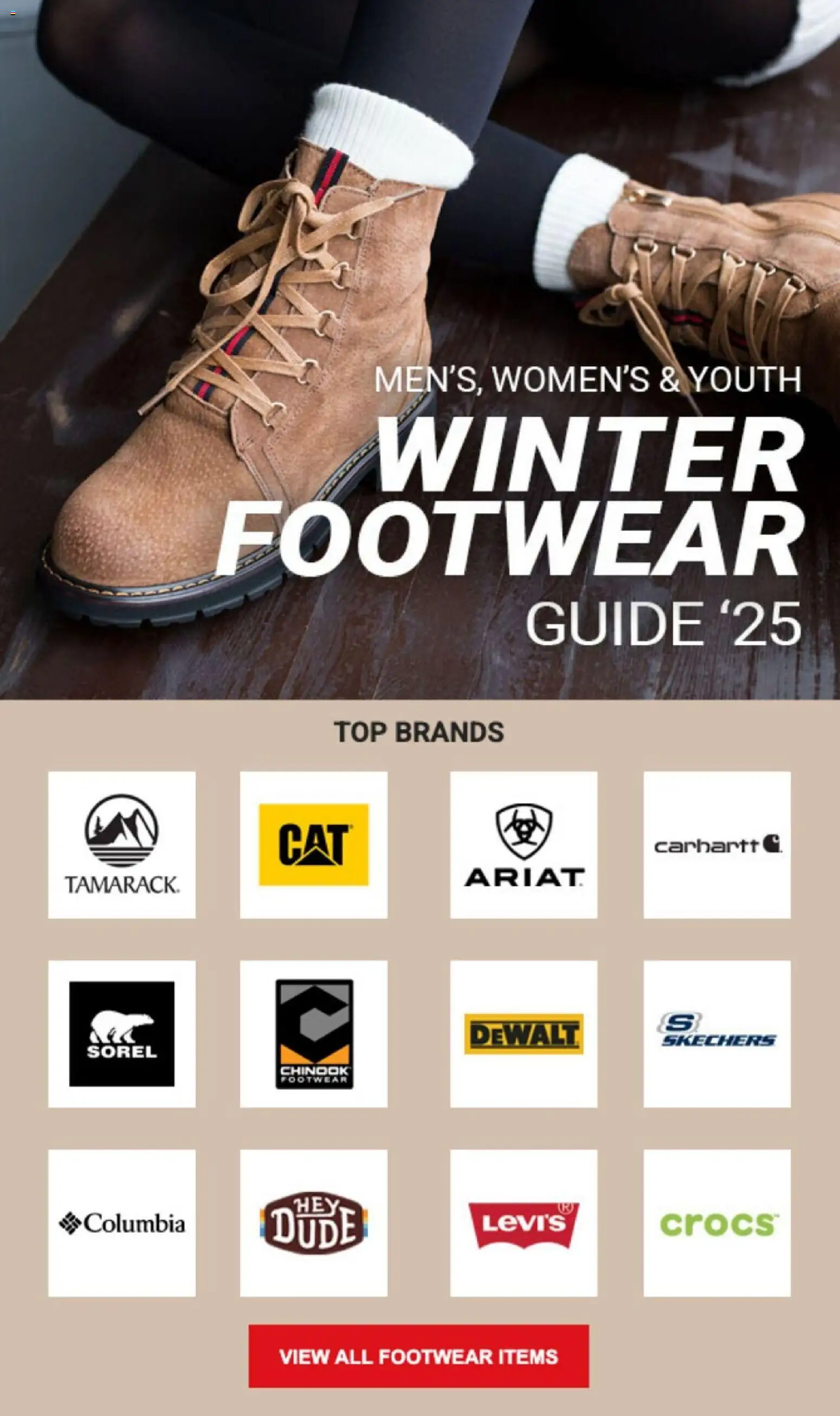 Ad Preview of Dunham's Sports Winter Footwear Guide from 10/30/2025
