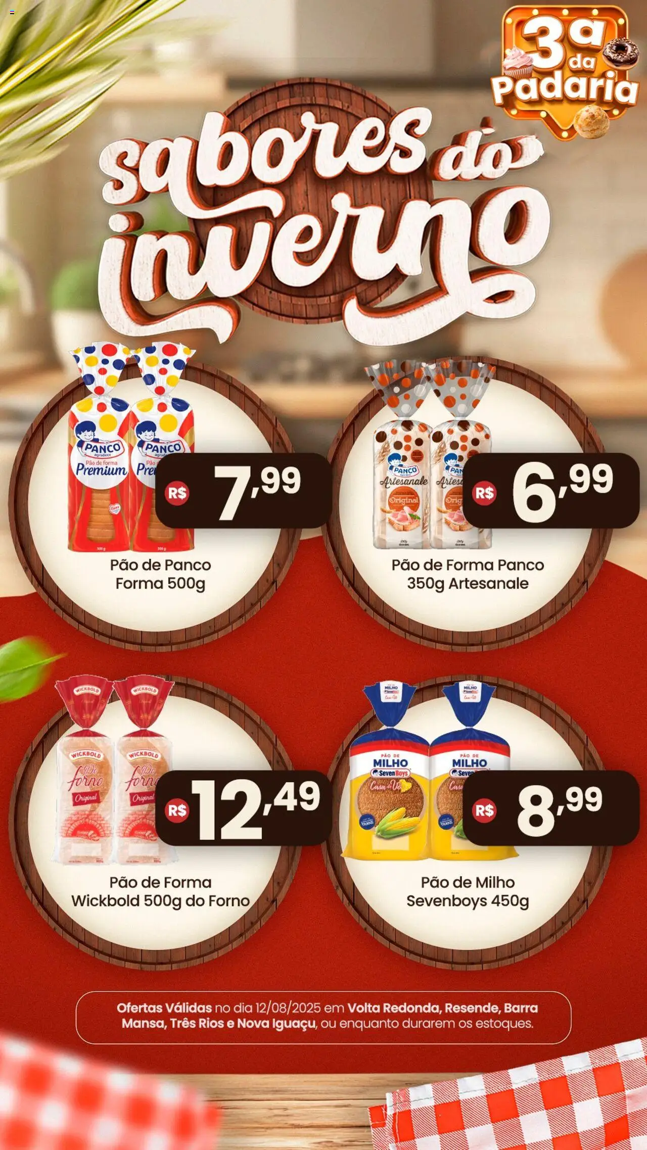 Royal Supermercados folheto "Ofertas do Dia" válido a partir de 12/08/2025 - número de página 1 - Pão, Milho, Pão de forma, Forno