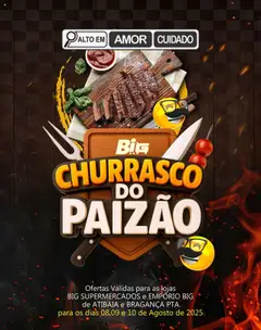 Pré-Visualização do folheto "Ofertas Churrasco do Paizão" da loja Big Supermercados válido a partir de 08/08/2025
