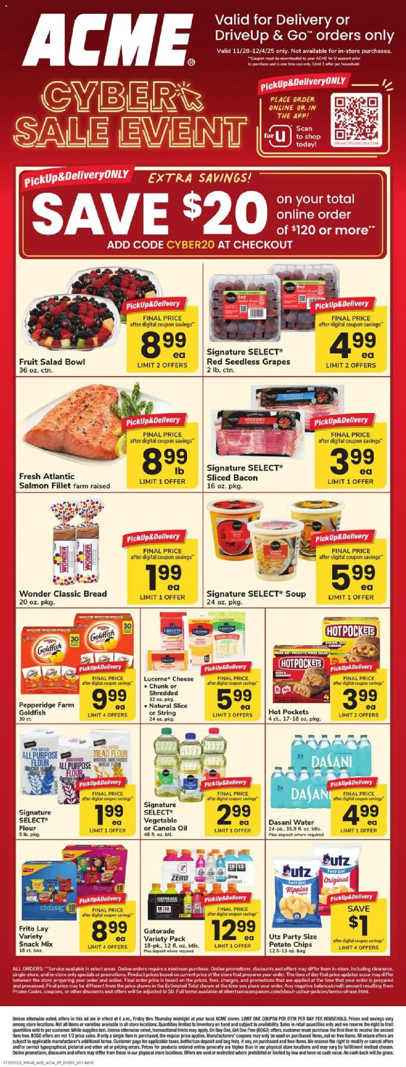 Ad Preview of Acme Cyber Sale Event from 11/28/2025