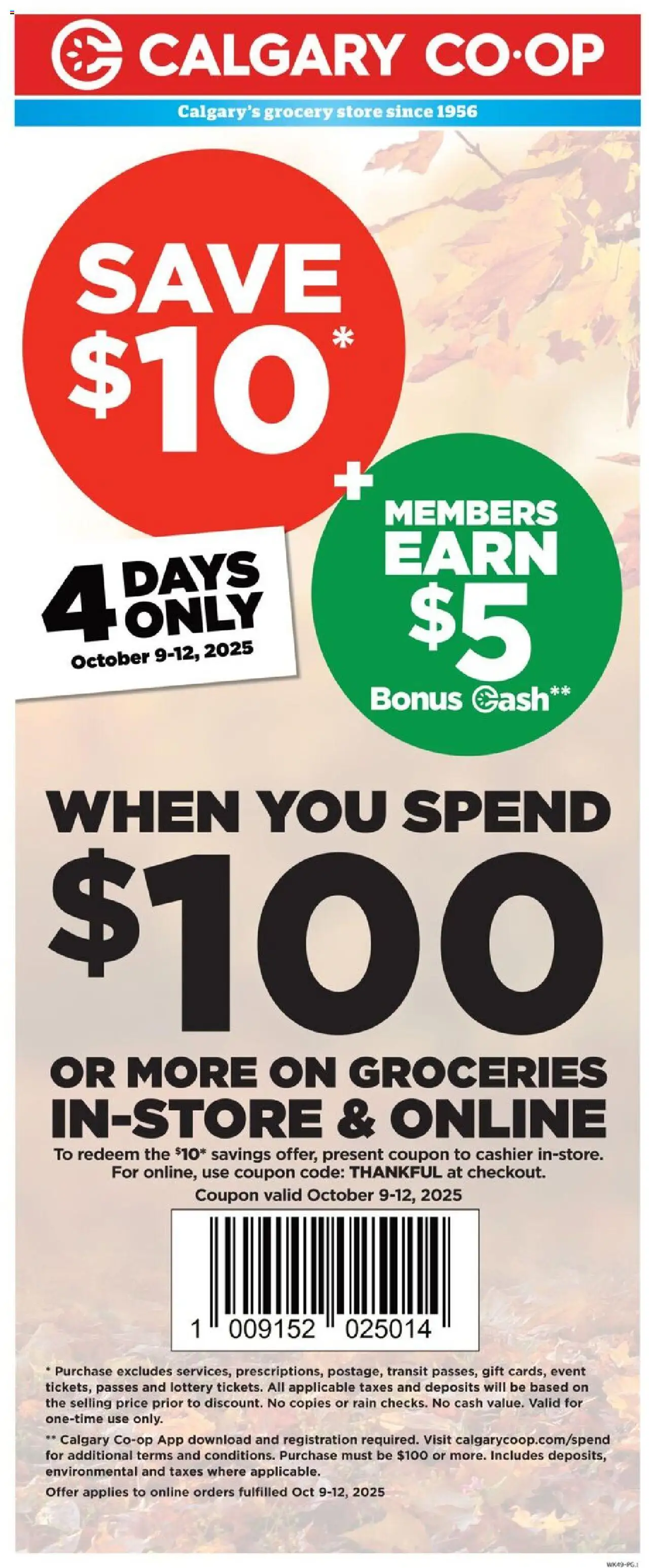Calgary Co-op flyer valid from Oct 09, 2025 - page number 1