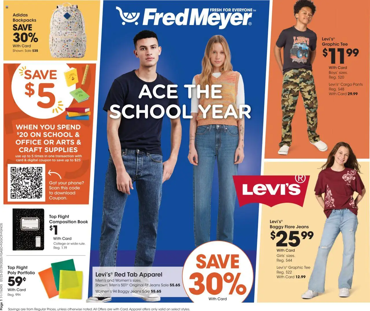 Fred Meyer Home & Apparel from 07/23/2025 - Flyer - Page number 1 - Phone, Jeans, Pants