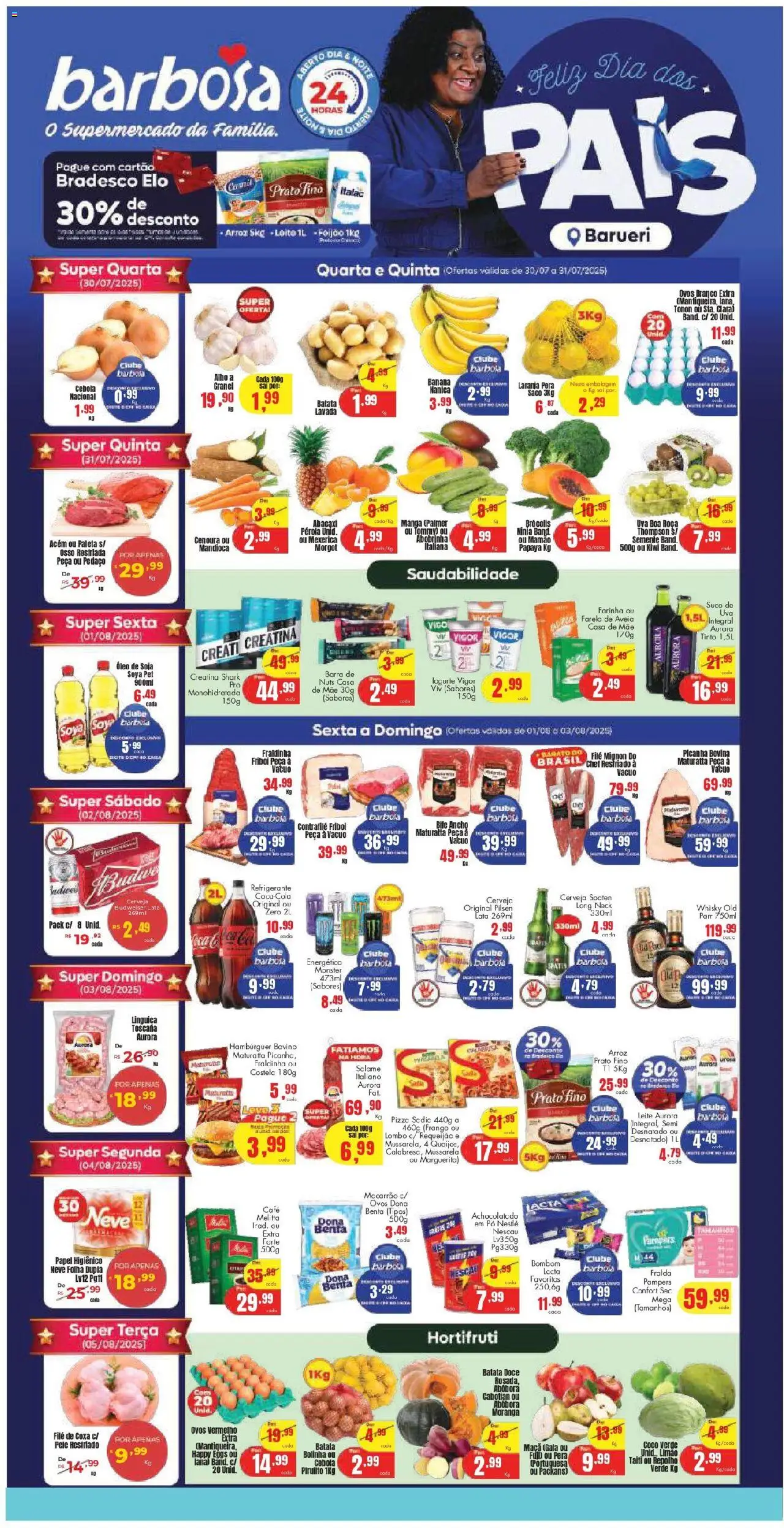 Barbosa Supermercados folheto "Ofertas Loja Barueri" válido a partir de 30/07/2025 - número de página 1