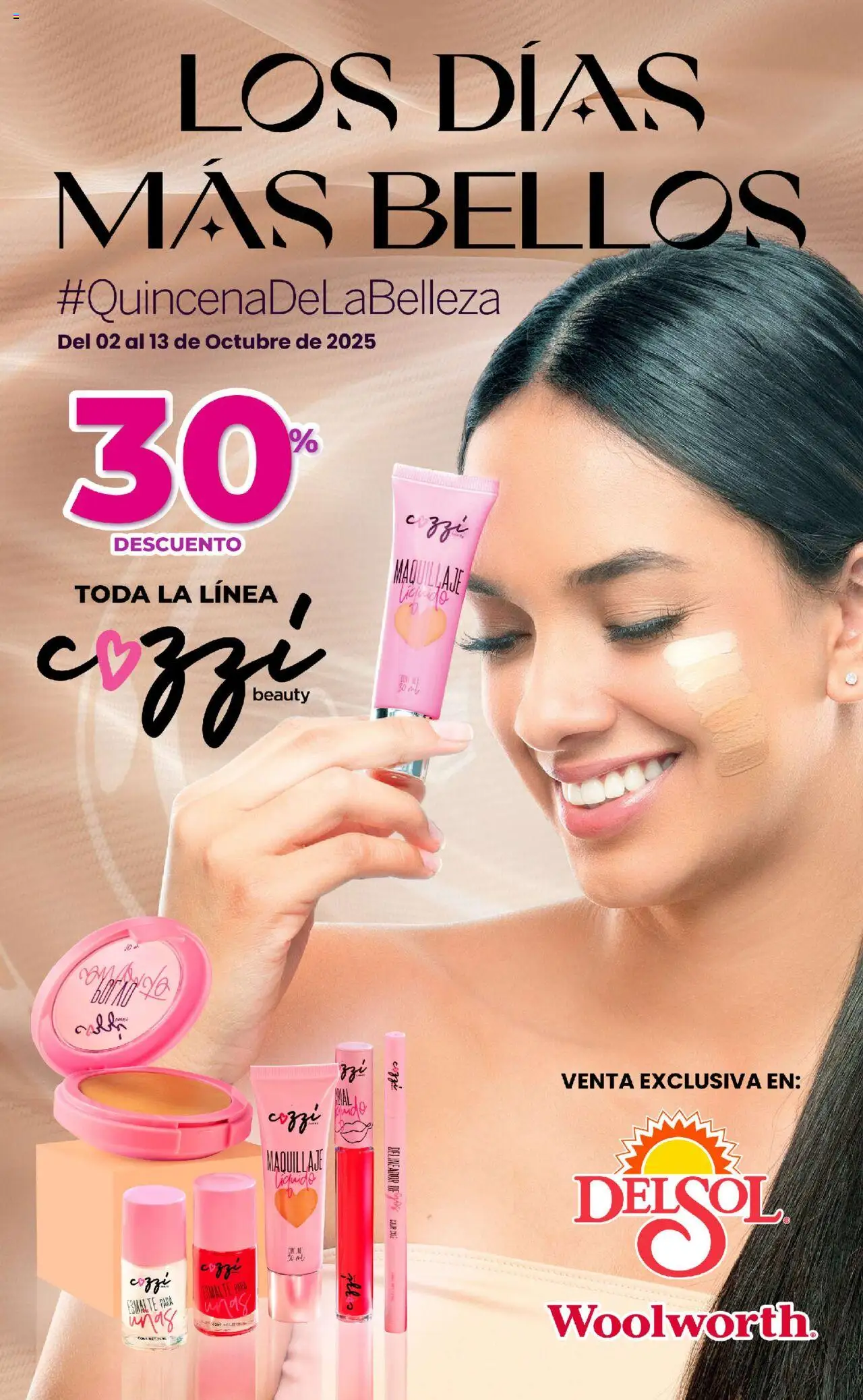 Catálogo Quincena de la Belleza Octubre Del Sol y Woolworth y sus promociones válidas desde el 02/10/2025 - Número de página 1