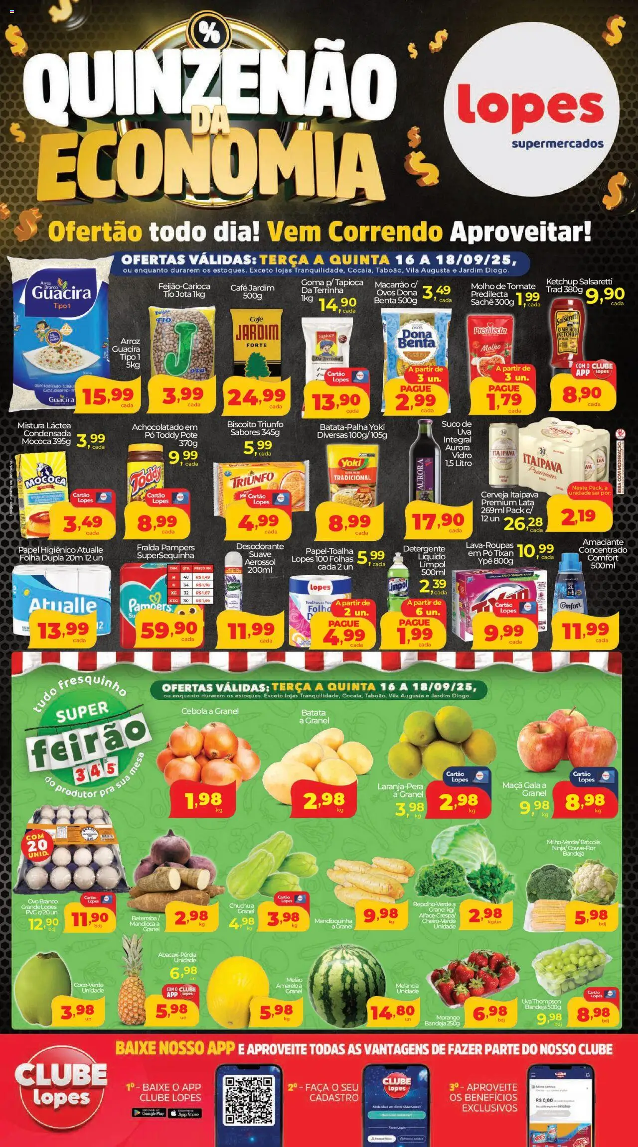 Lopes Supermercados folheto "Ofertas da semana" válido a partir de 16/09/2025 - número de página 1