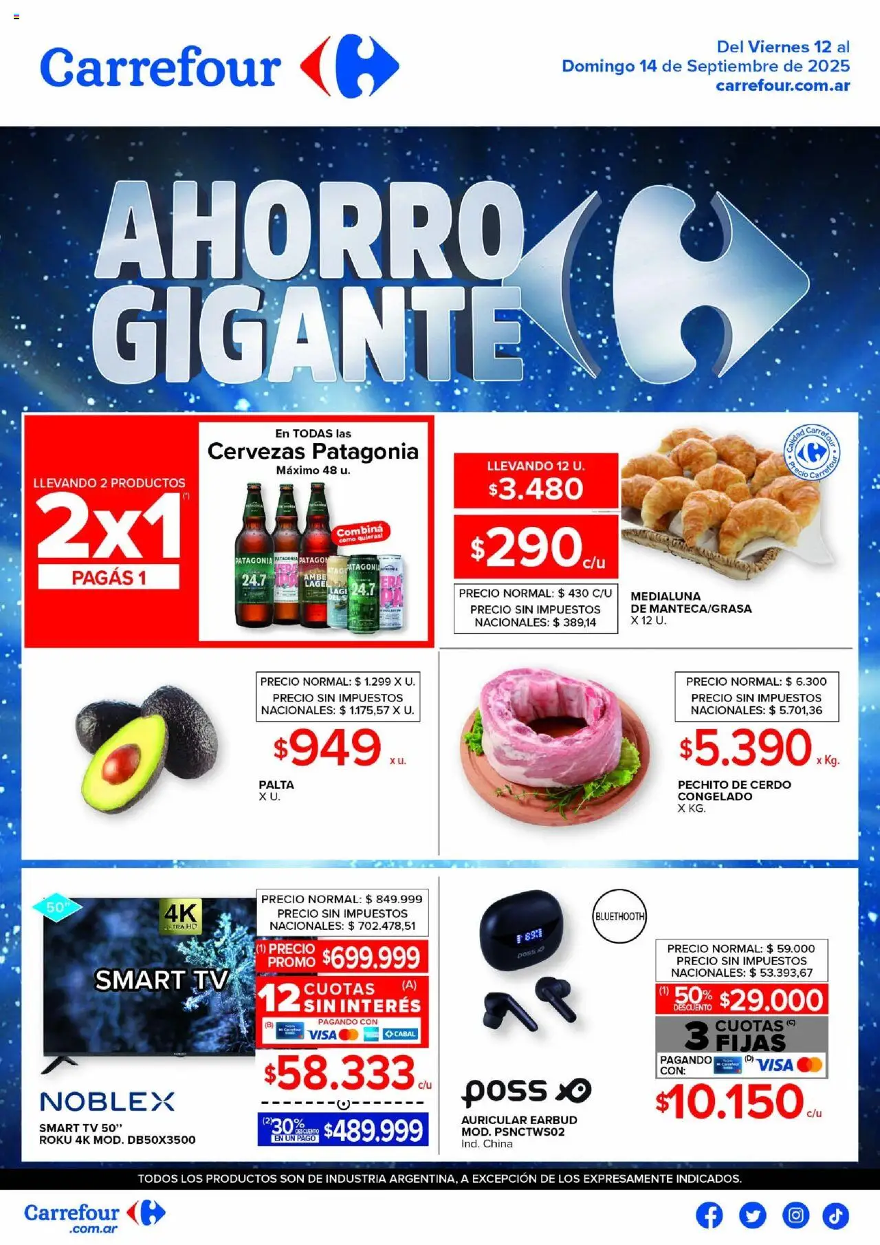 Carrefour Ofertas Fin de semana del 12/09/2025 >> Catálogo