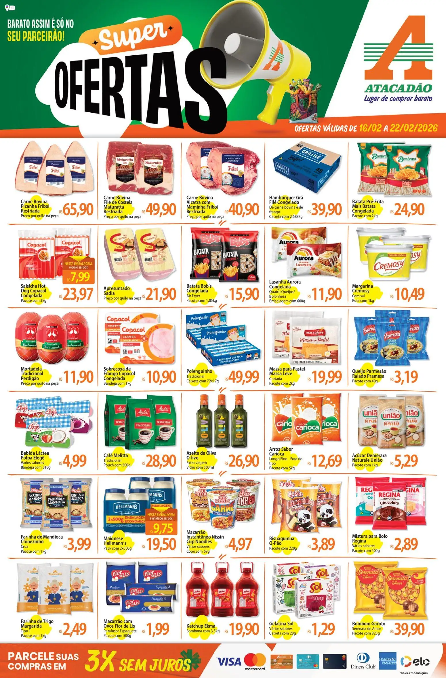 Pré-Visualização do folheto "Ofertas - RJ" da loja Atacadão válido a partir de 16/02/2026