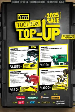 Preview of catalogue Toolbox Top-Up 2025 Sale from shop ITM valid 1 Oct 2025