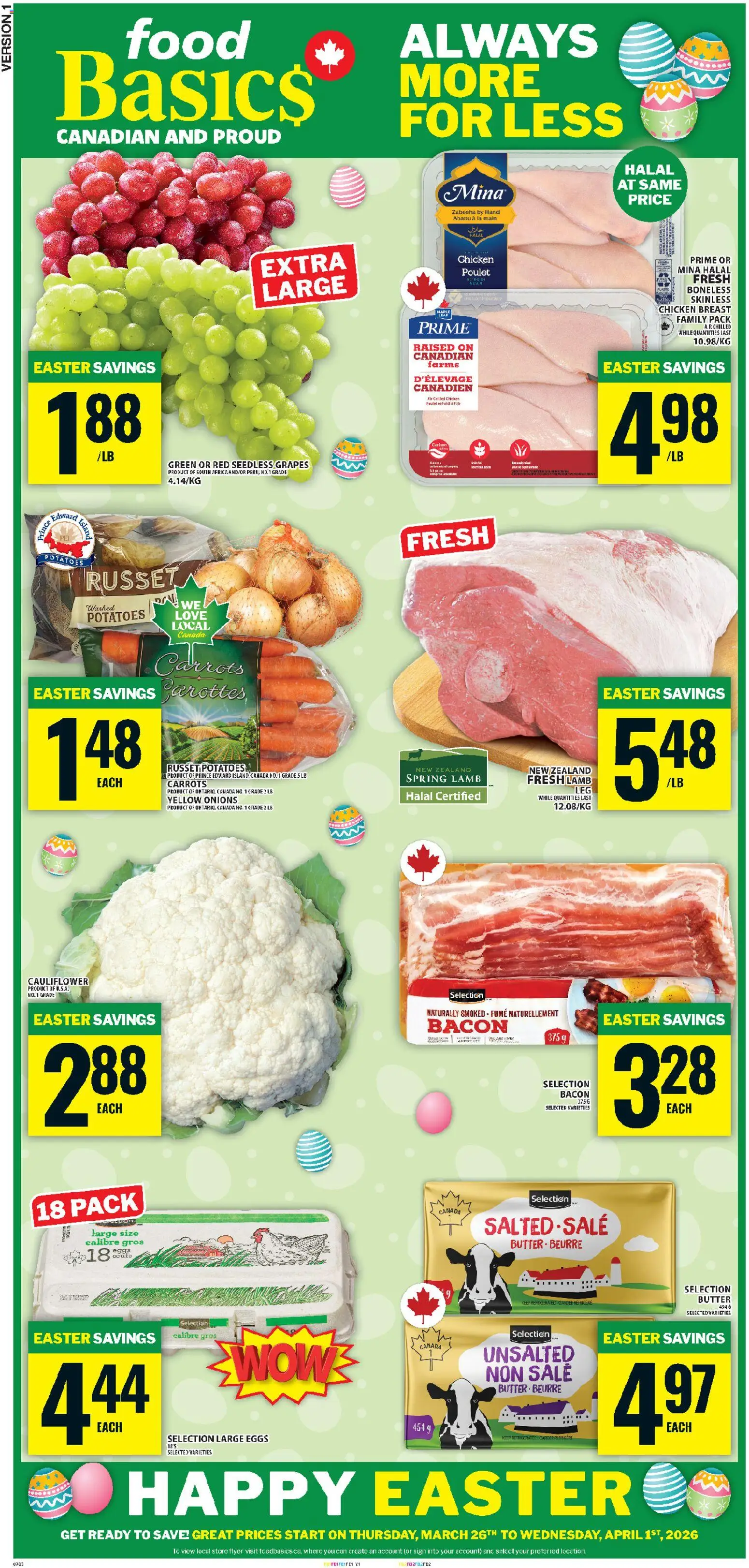 Preview of leaflet Food Basics weekly flyer / circulaire from shop Food Basics is valid from Mar 26, 2026