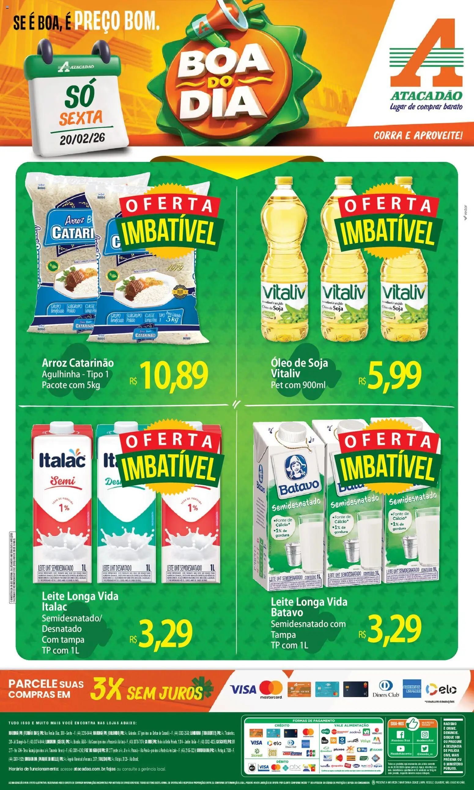 Pré-Visualização do folheto "Ofertas - PR" da loja Atacadão válido a partir de 20/02/2026