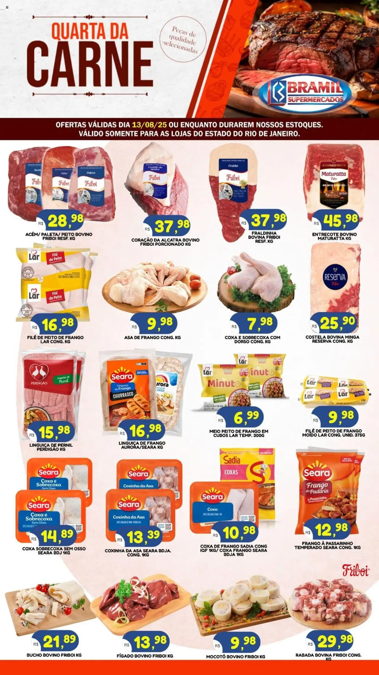 Bramil Supermercados folheto "Ofertas Quarta da Carne" válido a partir de 13/08/2025 - número de página 1