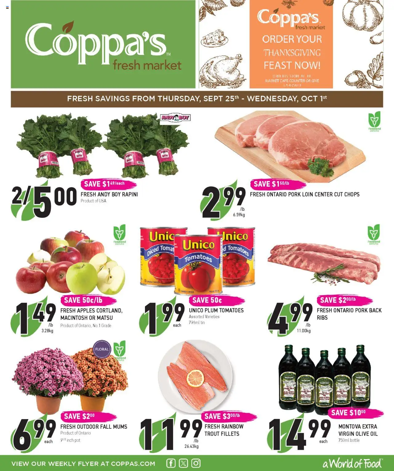 Coppas Fresh Market flyer valid from Sep 25, 2025 - page number 1