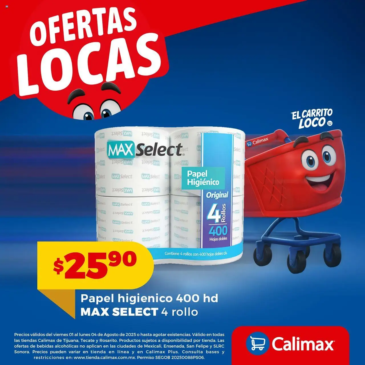 Folleto Locas Calimax y sus promociones válidas desde el 01/08/2025 - Número de página 1