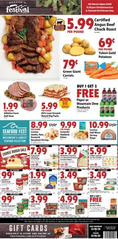 Ad Preview of Festival Foods Weekly Ad from 12/10/2025 | Page: 1