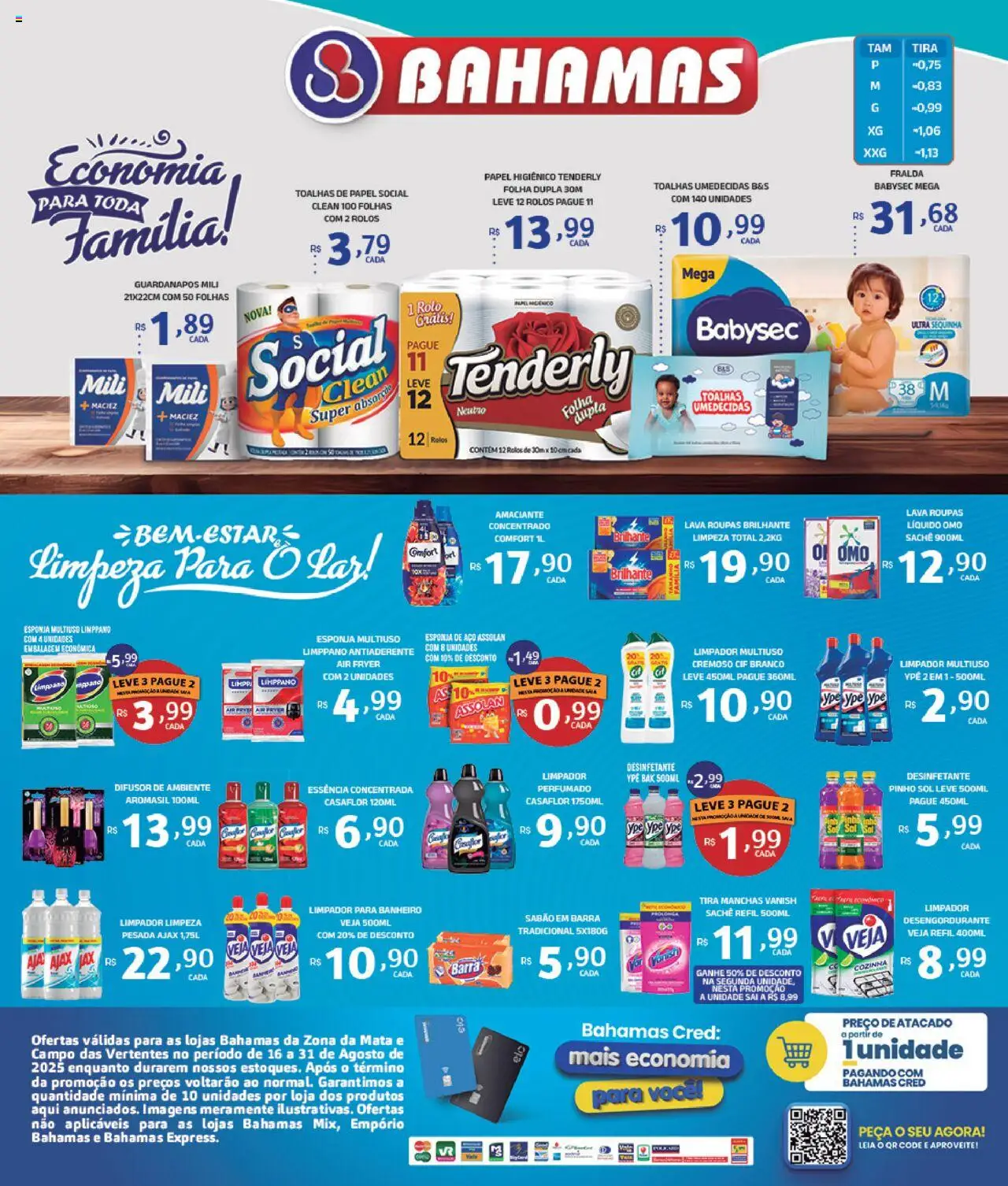 Bahamas Supermercados folheto "Ofertas Especial Higiene e Limpeza" válido a partir de 16/08/2025 - número de página 1