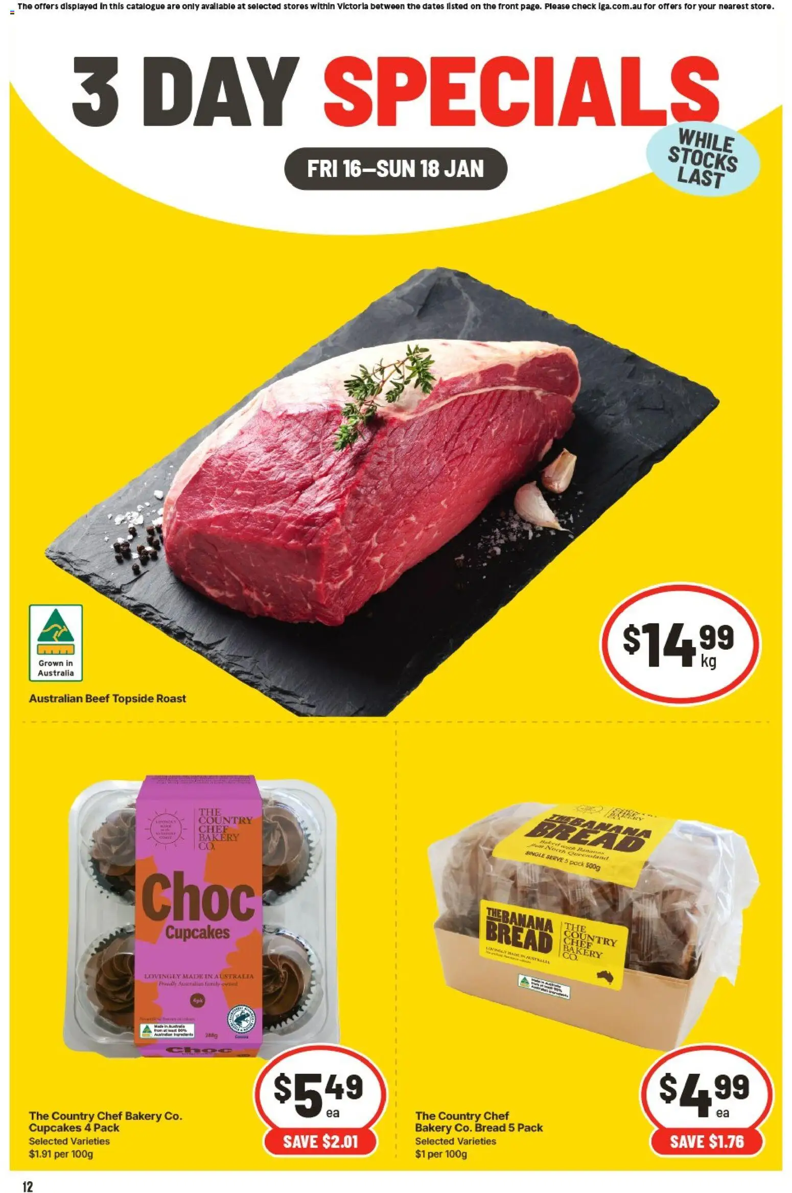 Preview of catalogue 3 Day Specials VIC from shop IGA valid 16/01/2026