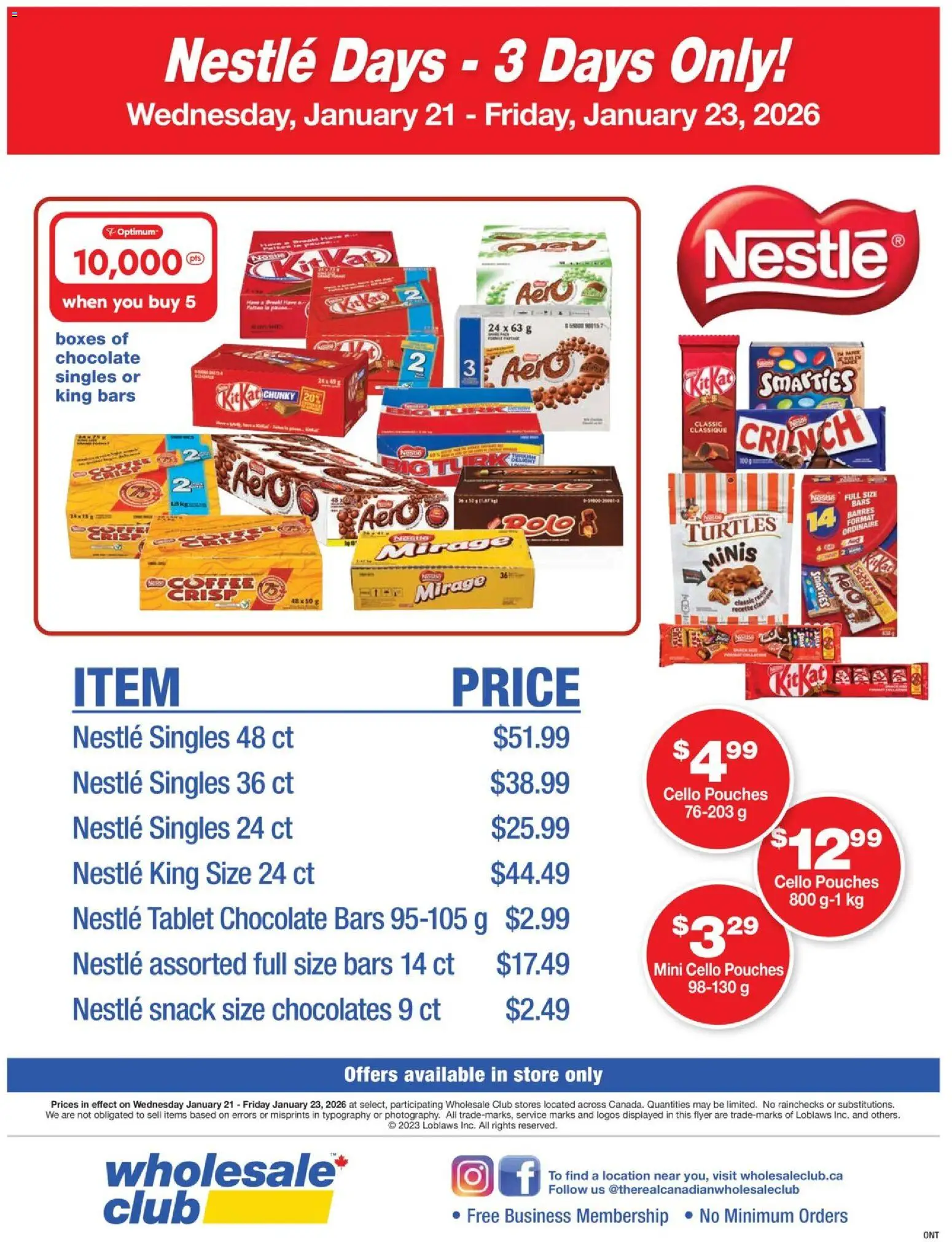 Preview of leaflet Nestlé Days from shop Wholesale Club is valid from Jan 21, 2026