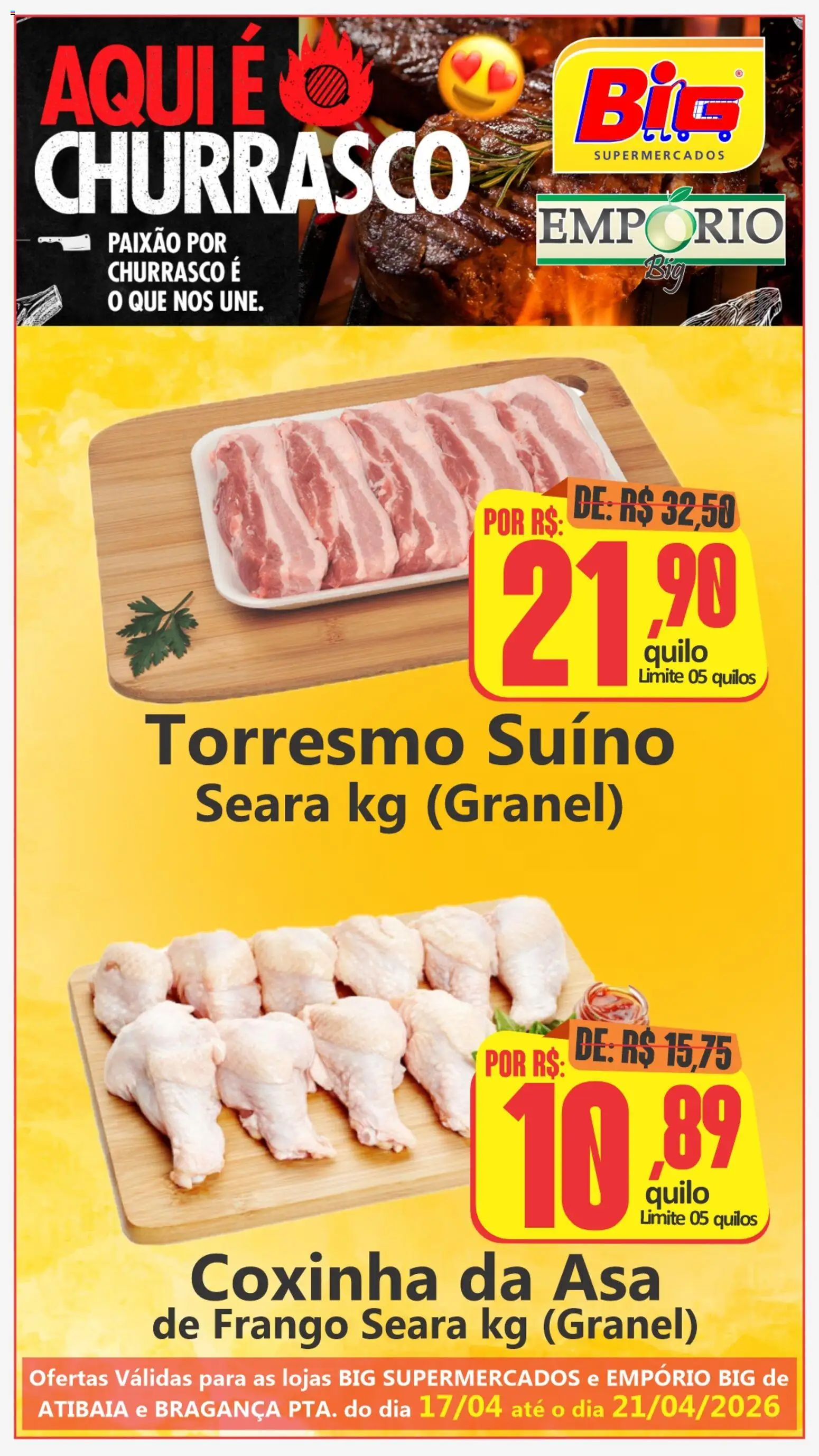 Pré-Visualização do folheto "Big Supermercados ofertas Churrasco" da loja Big Supermercados válido a partir de 17/04/2026