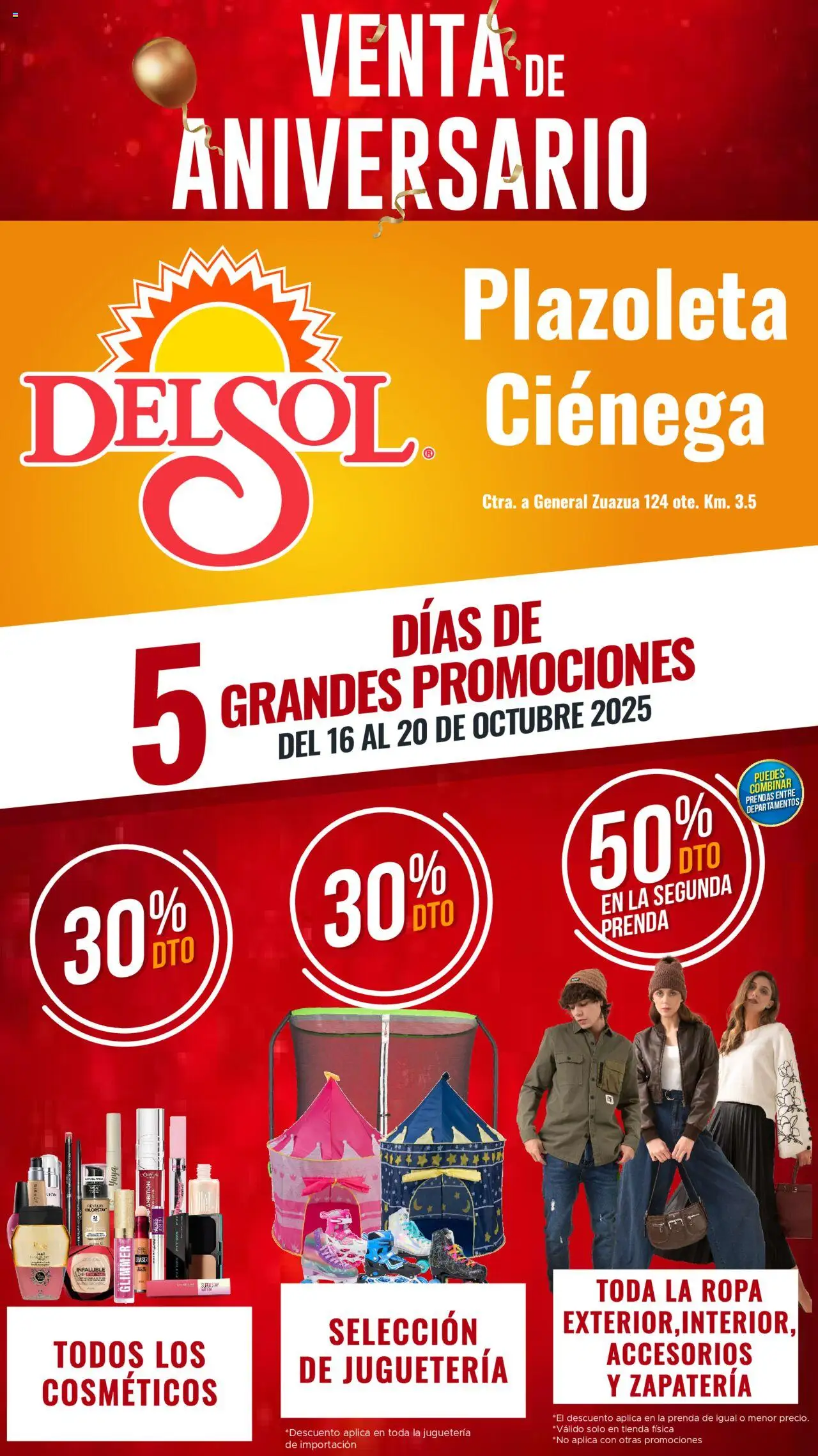 Vista previa las ofertas de la tienda Del Sol y Woolworth - Catálogo Aniversario Apertura Del Sol Ciénega desde el 16/10/2025 - Ropa