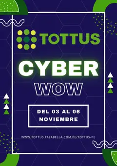 Vista previa de Cyber Wow aviso de la tienda Tottus válido desde 30/10/2025