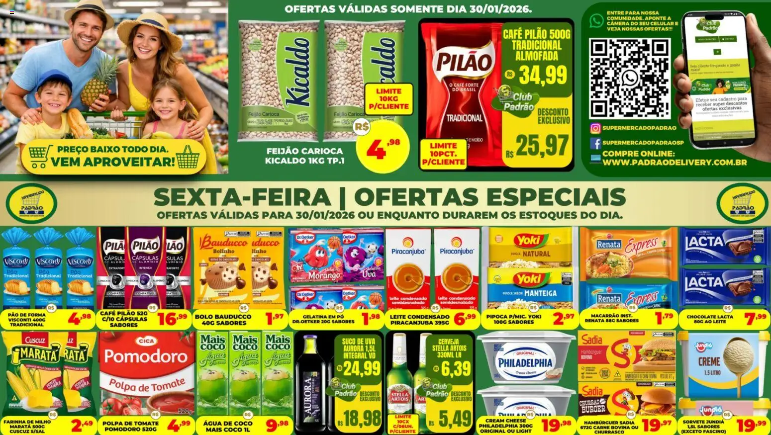 Pré-Visualização do folheto "Ofertas Especiais" da loja Supermercado Padrão válido a partir de 30/01/2026