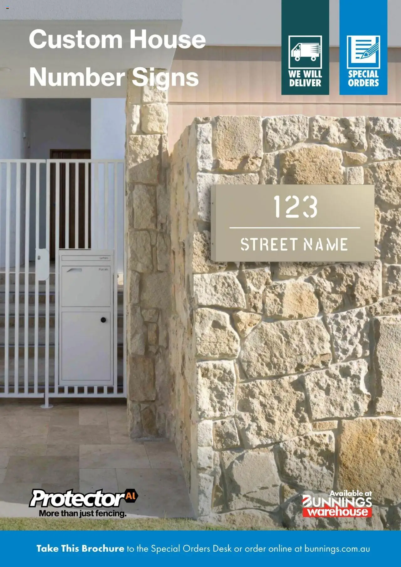 Preview of catalogue Protectoral Custom House Signs Brochure from shop Bunnings Warehouse valid 22/09/2025 - Desk